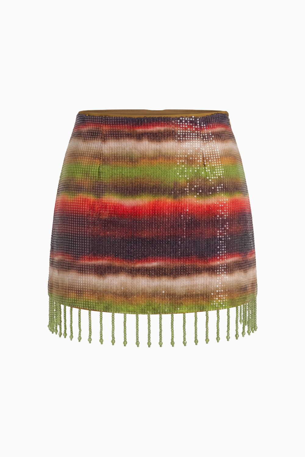 Printed Micro-Sequin Mini Skirt