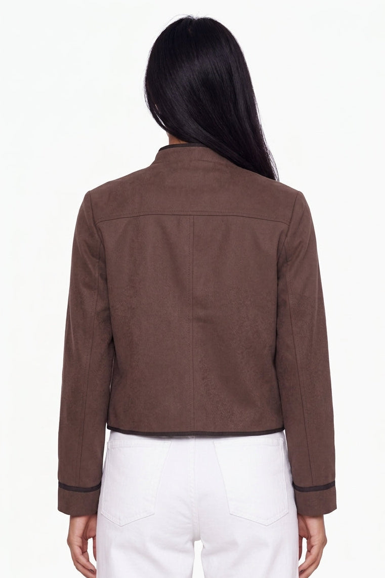 Structured Mandarin Collar Military Jacket