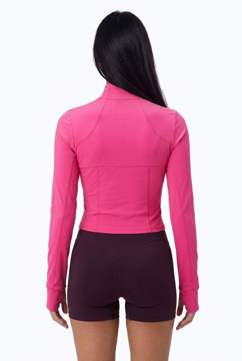 Fuchsia Full-Zip Athletic Jacket