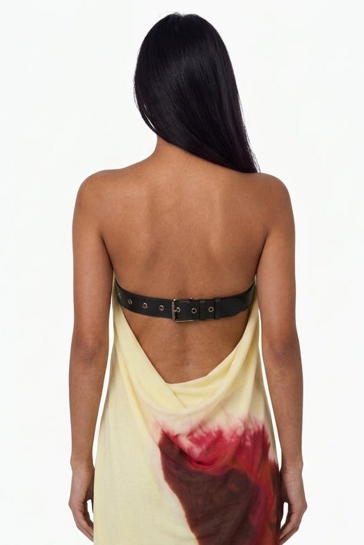 Oversized Graphic Floral Tube Maxi Dress