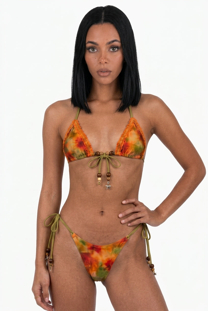 Vibrant Tropical String Bikini