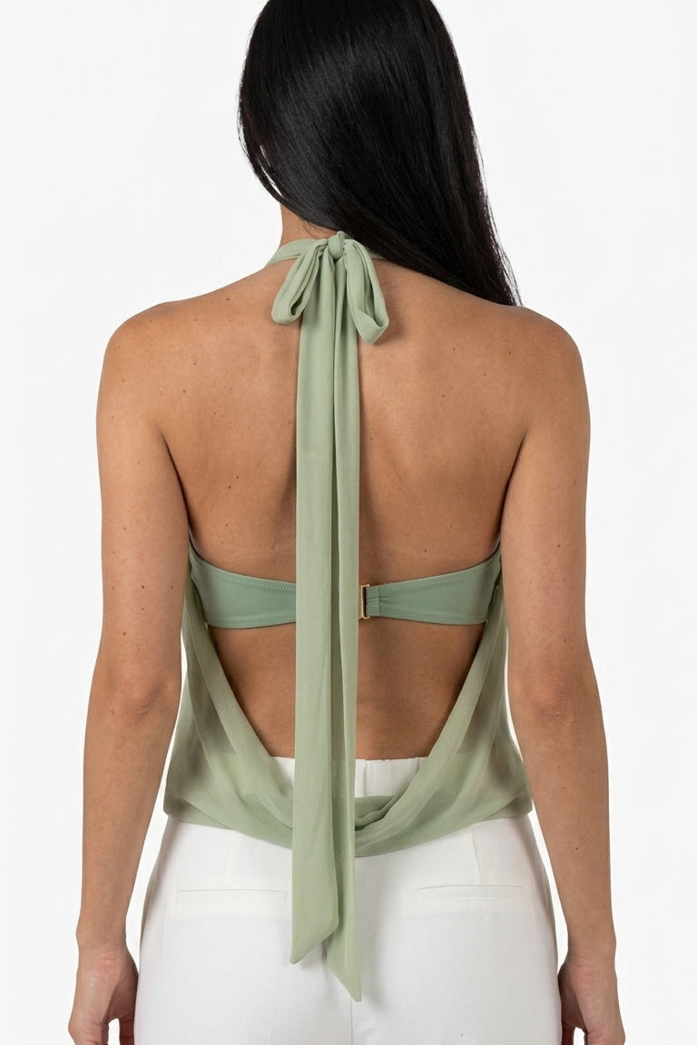 Sage Green Ring-Detail Top