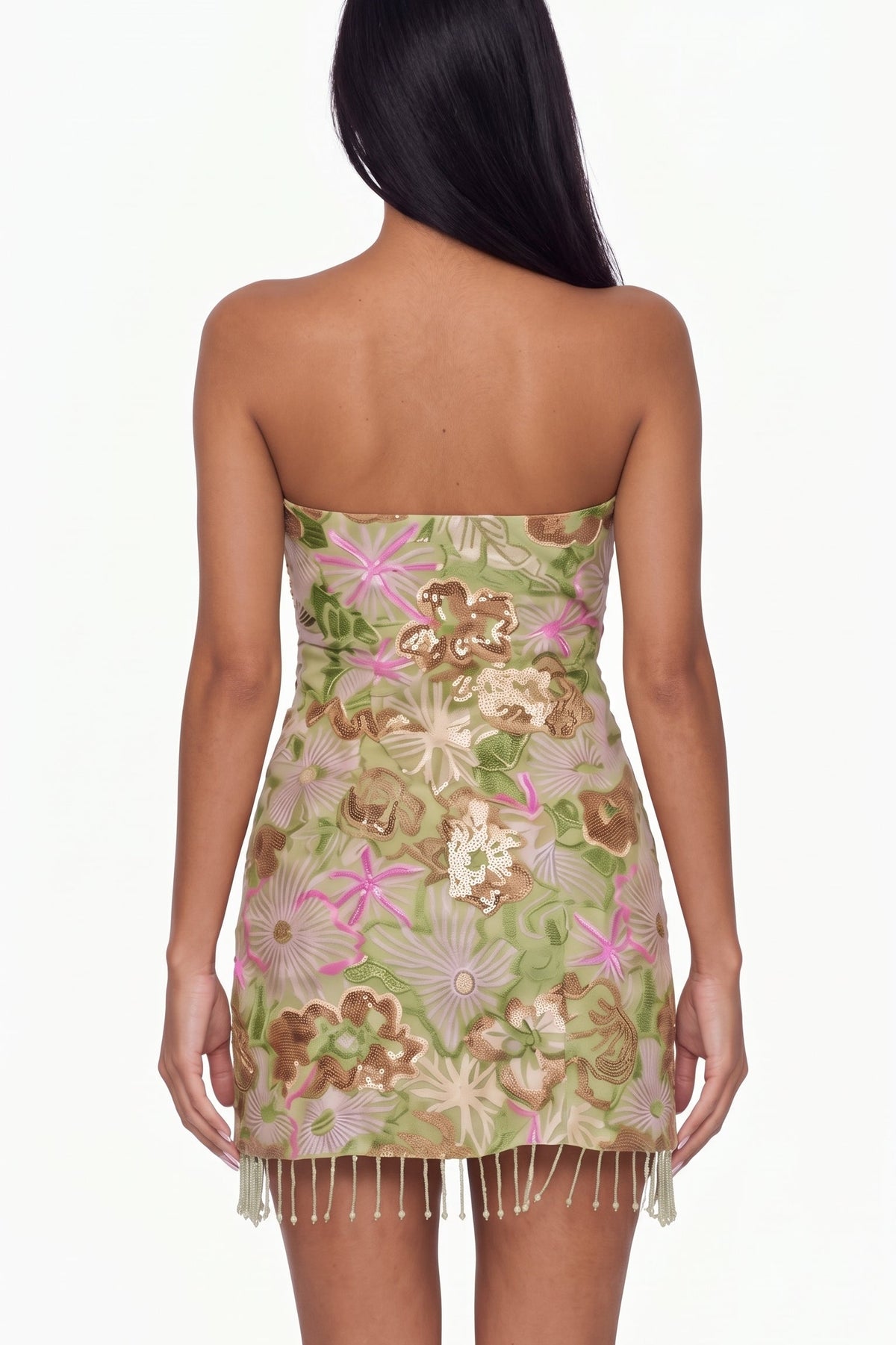 Floral Sequin Mini Dress