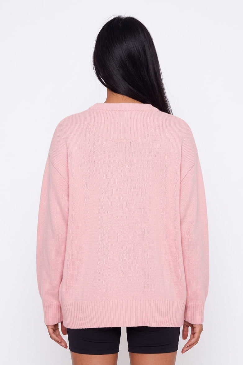 Light Pink Oversized Knit Sweater