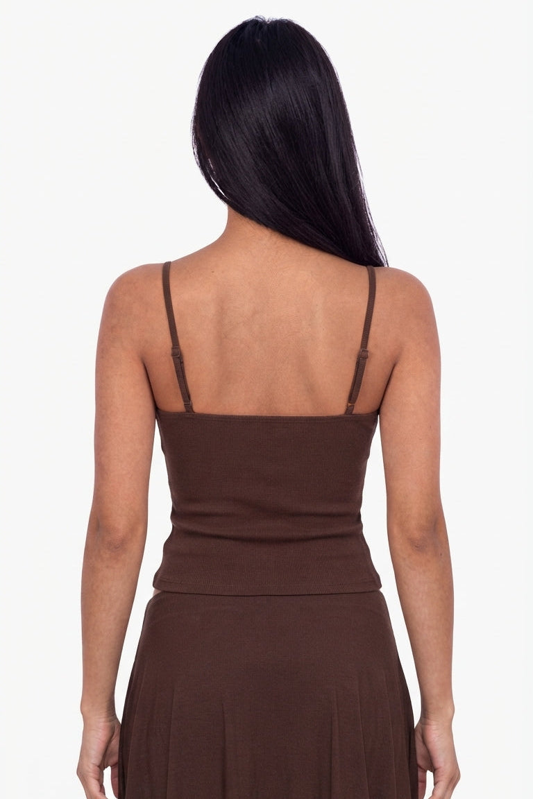 Chocolate Brown Asymmetrical Midi Set