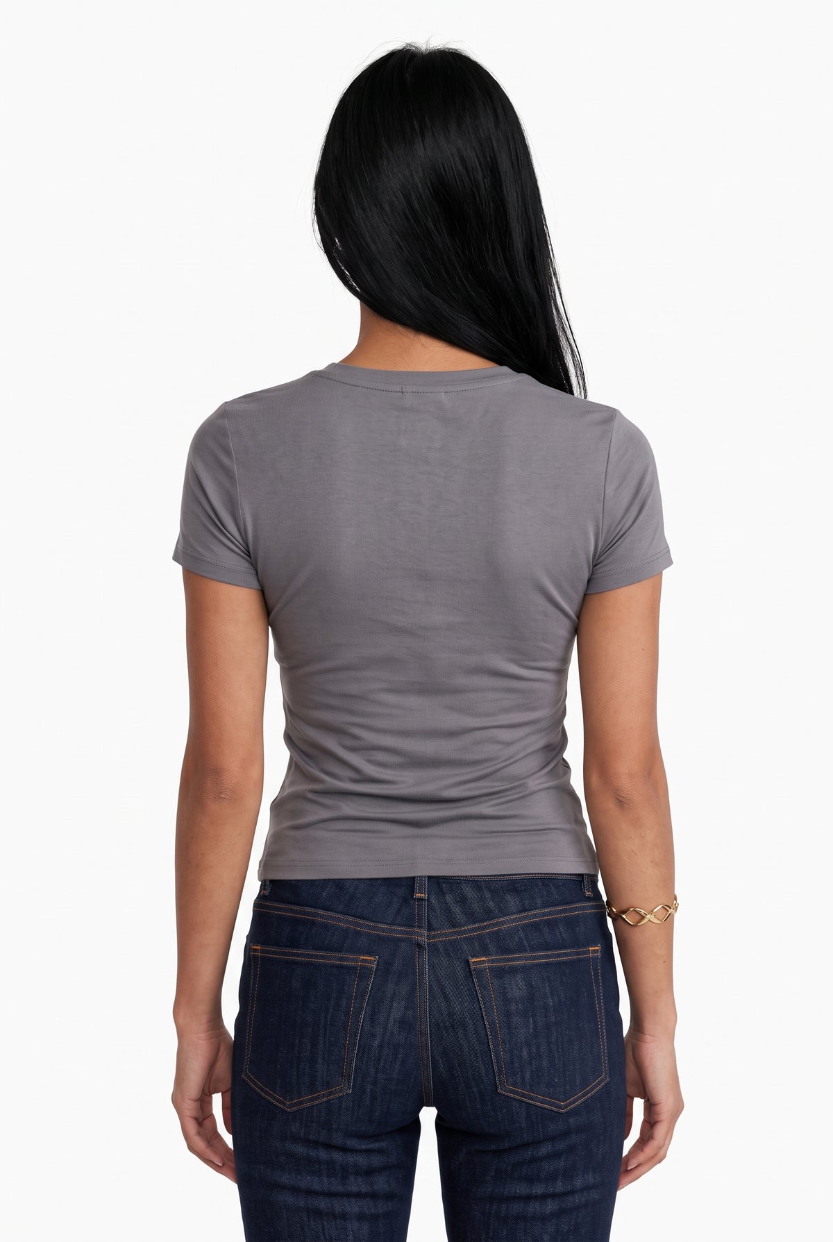 Mandarin Button Cut-Out Top