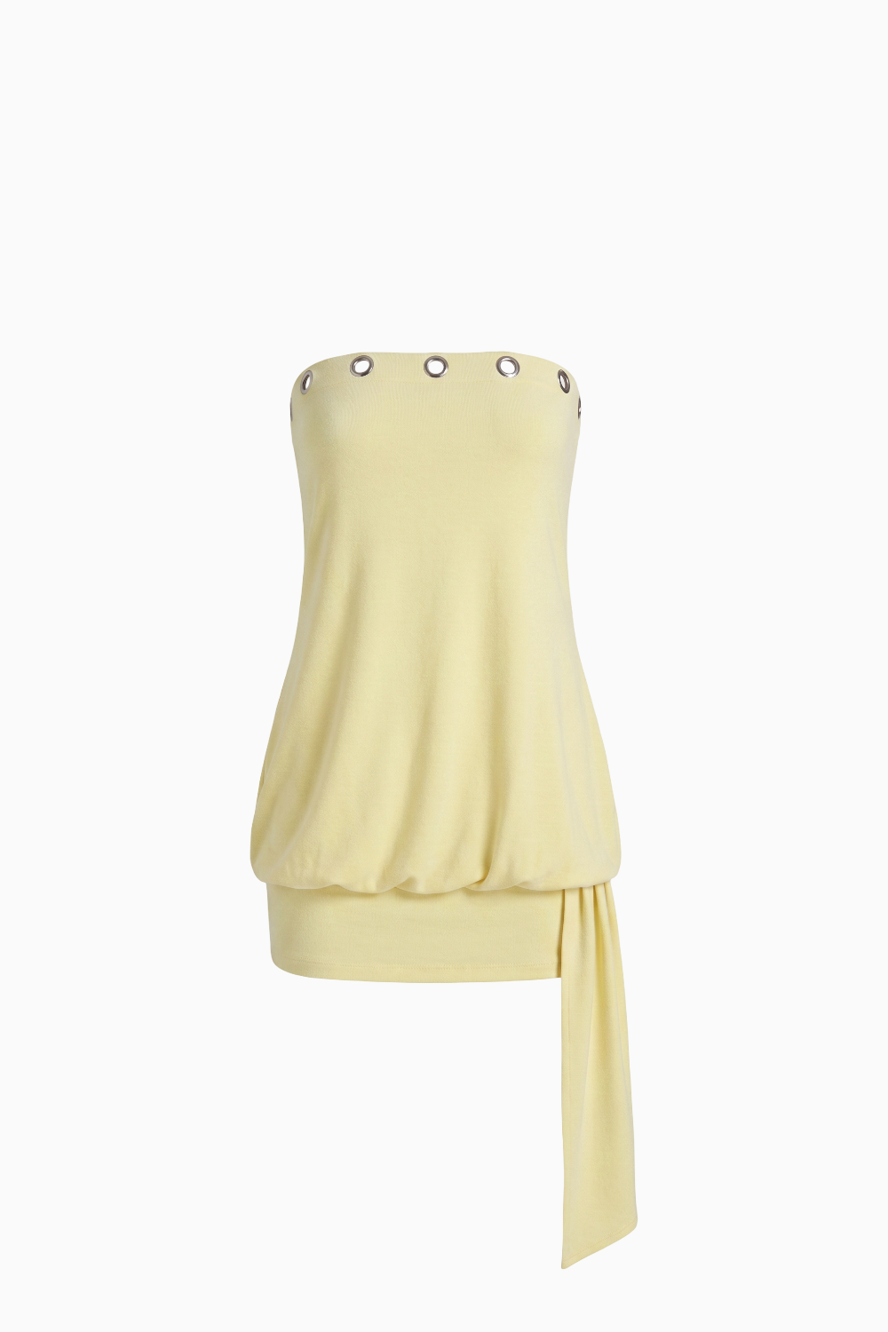 Strapless Eyelet Drop-Waist Mini Dress