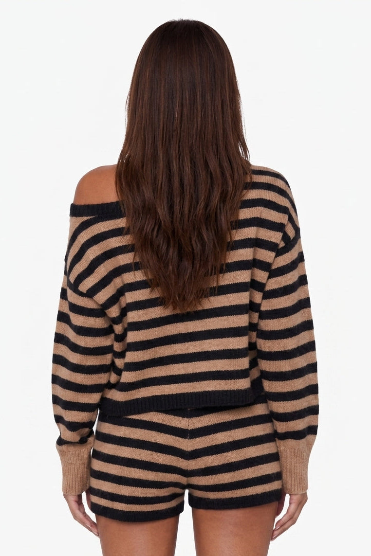 Cozy Striped Knit Matching Set