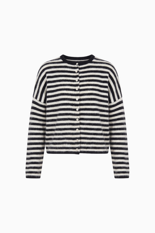The Classic Striped Cashmere-Blend Cardigan