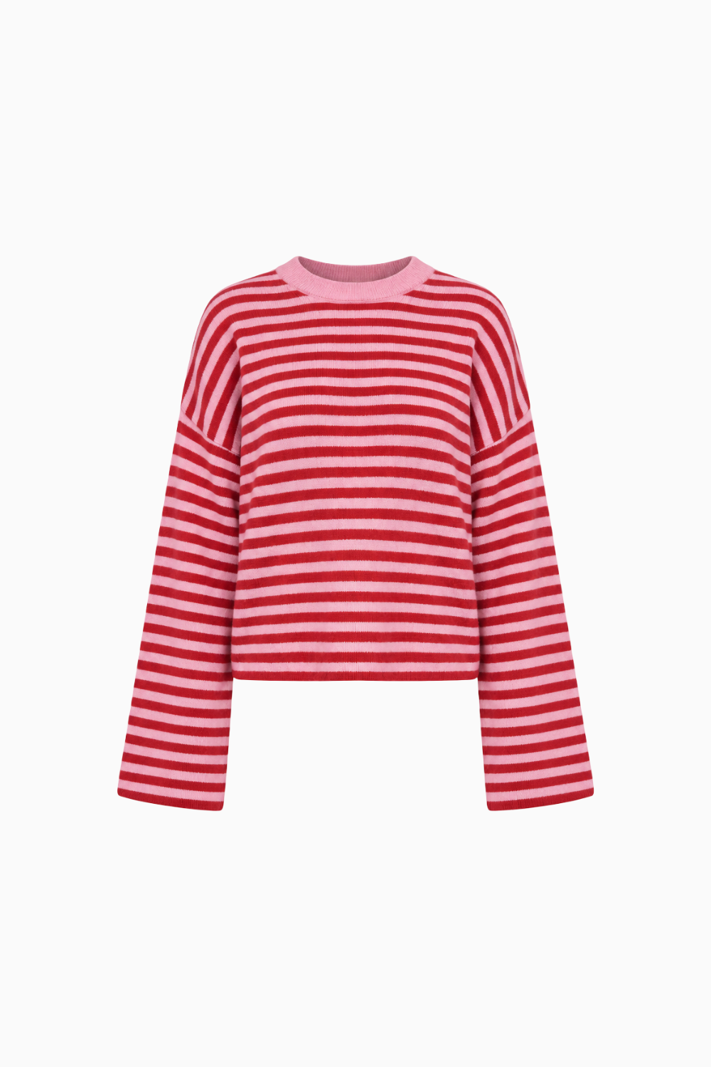 Oversized Striped Knit Crewneck Sweater
