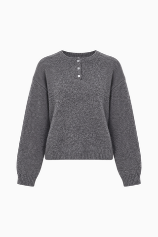 Button Neck Knit Sweater