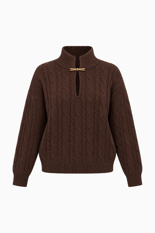 Cozy Brown Knit Sweater