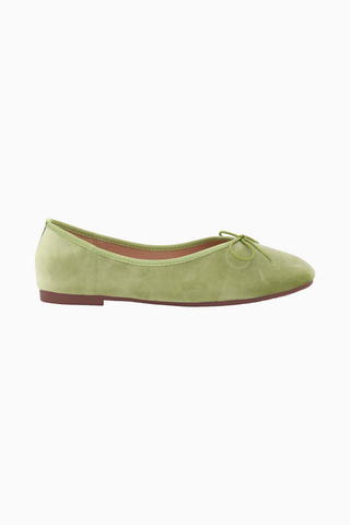 Olive Velvet Ballet Flats