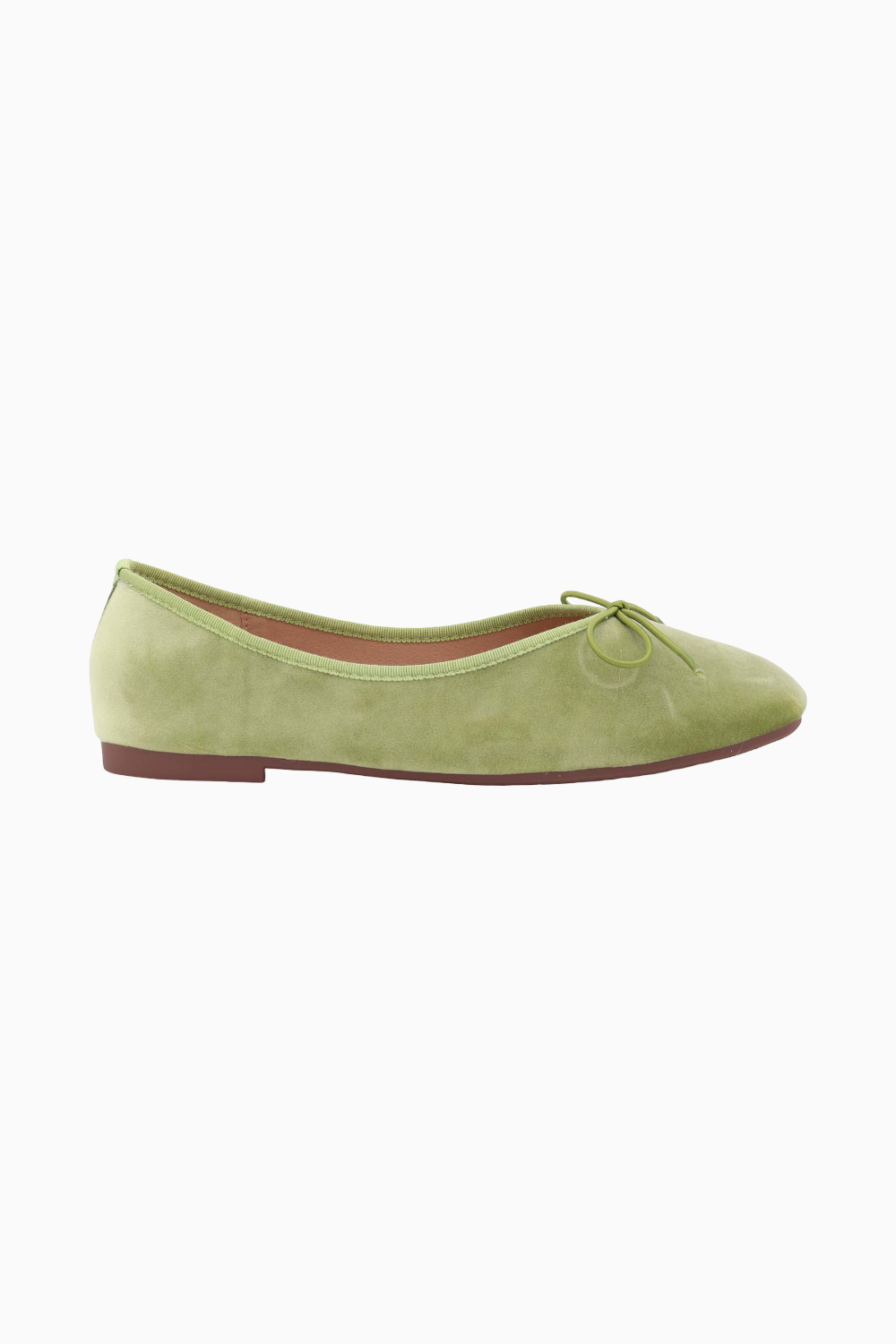 Olive Velvet Ballet Flats