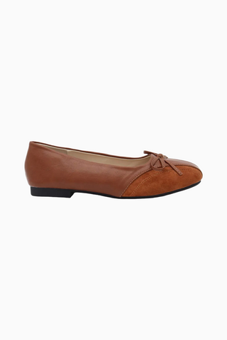 Chocolate Suede Bow Ballet Flats