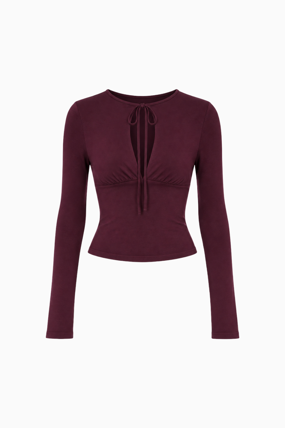 Underbust Seam Tie-Neck Top
