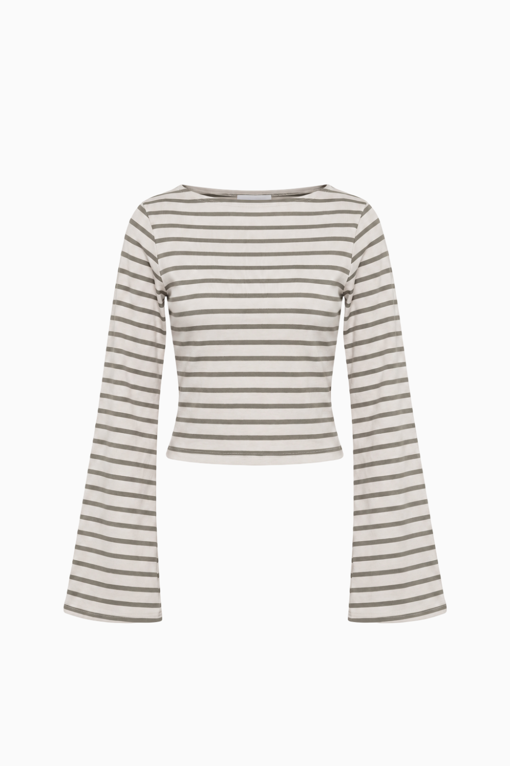 Striped Boat Neck Long-Sleeve Top