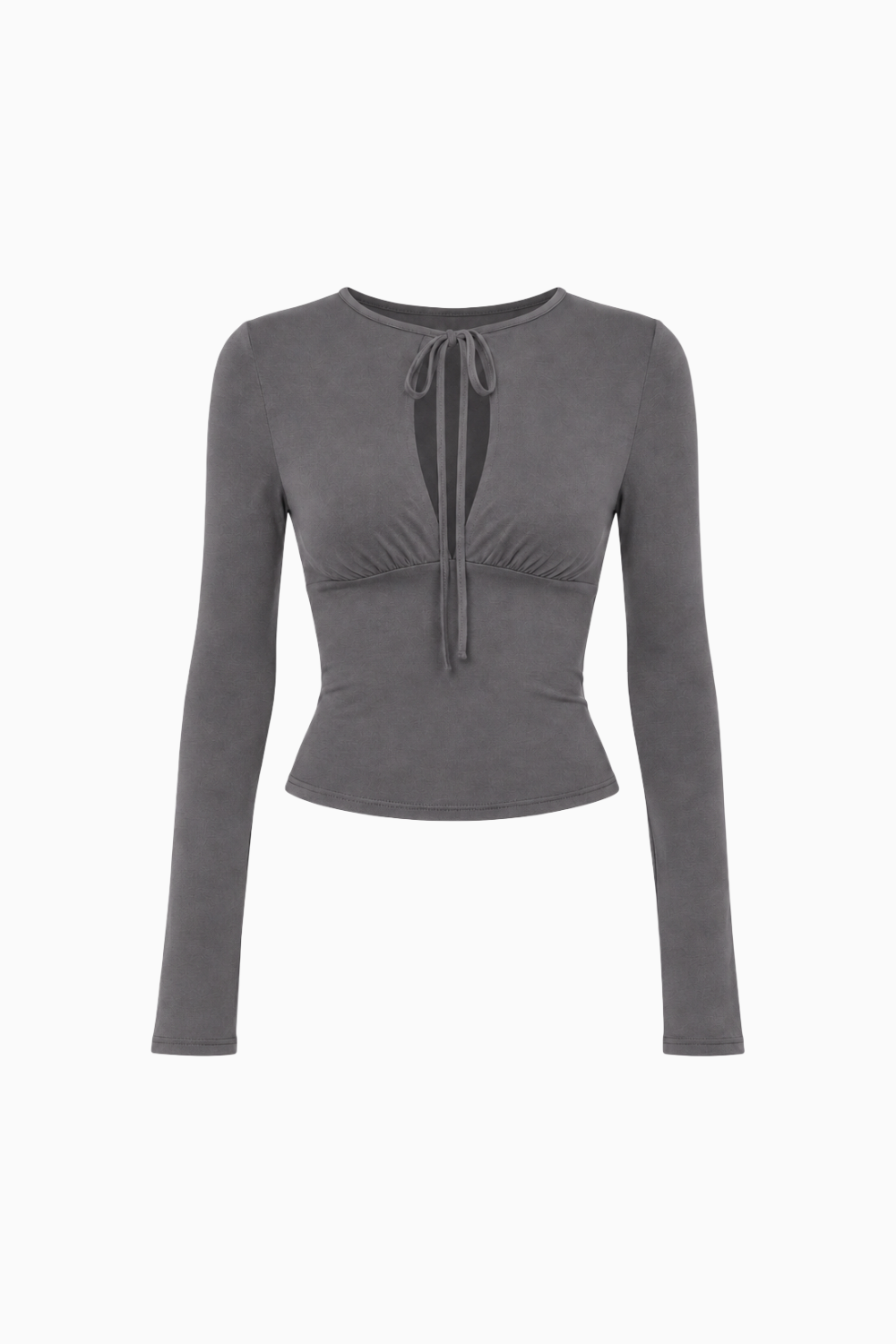 Underbust Seam Tie-Neck Top