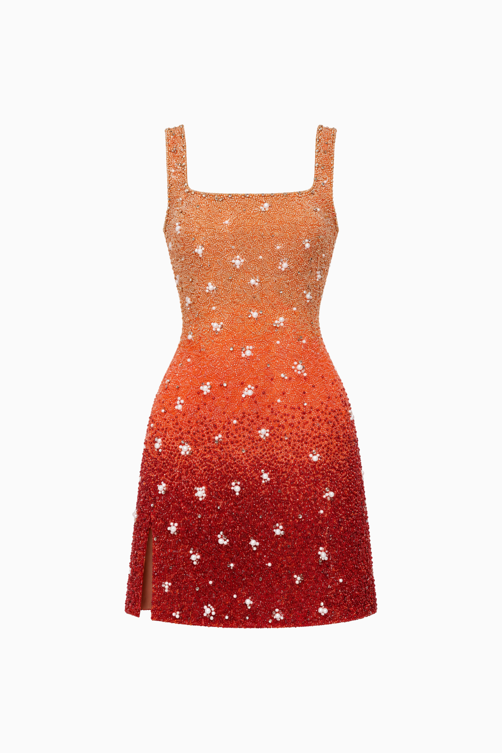 Orange Ombre Sequin Mini Dress