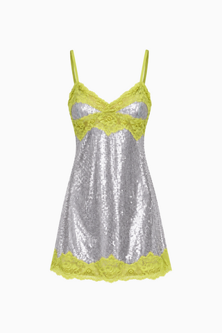 Sequin Lace Mini Dress