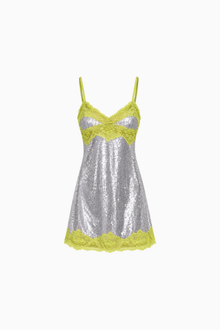 Sequin Lace Mini Dress