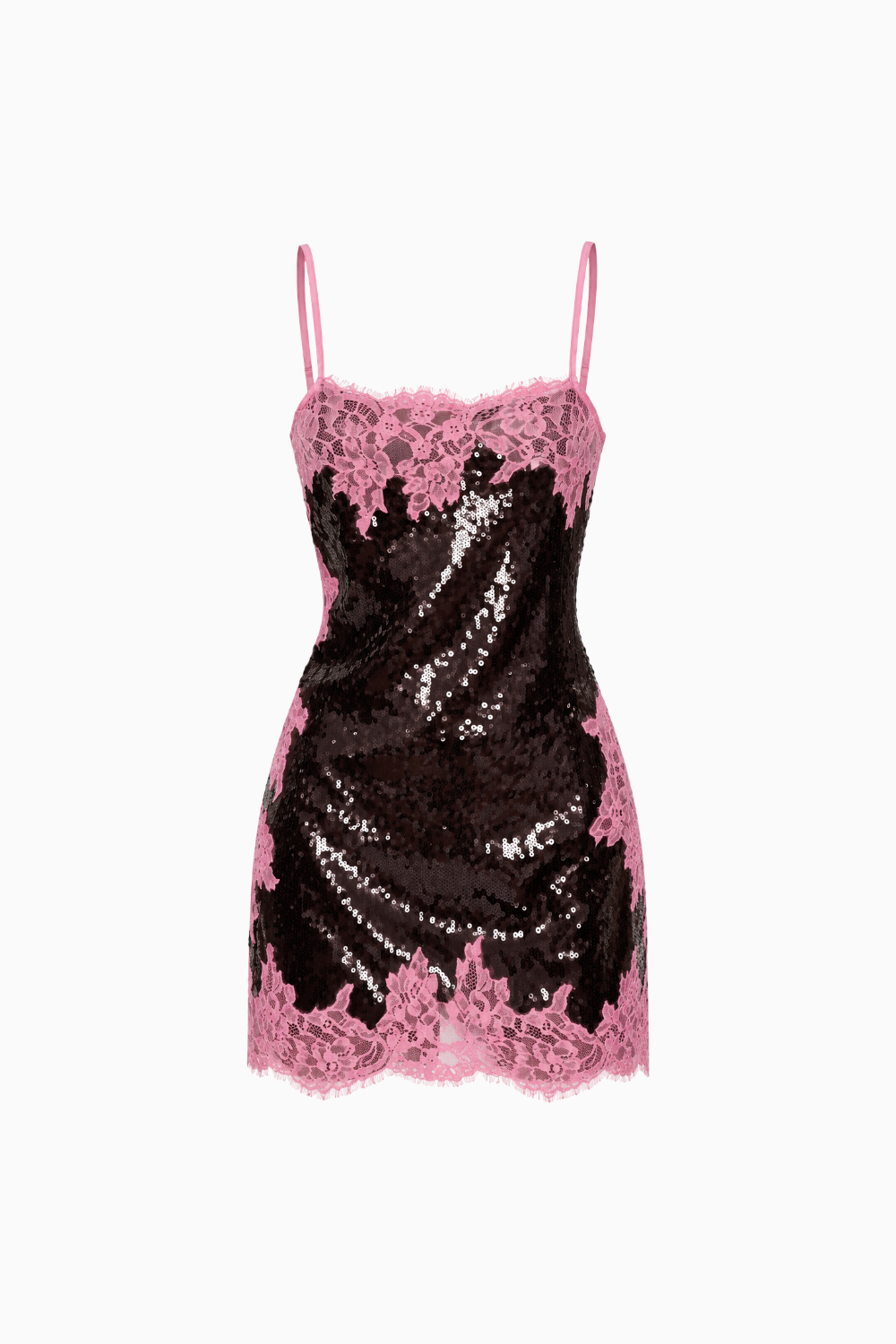 Contrast Lace Sequin Cami Dress