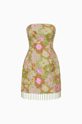 Floral Sequin Mini Dress
