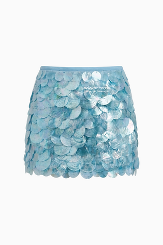 Mermaid Scale Shimmer Mini Skirt