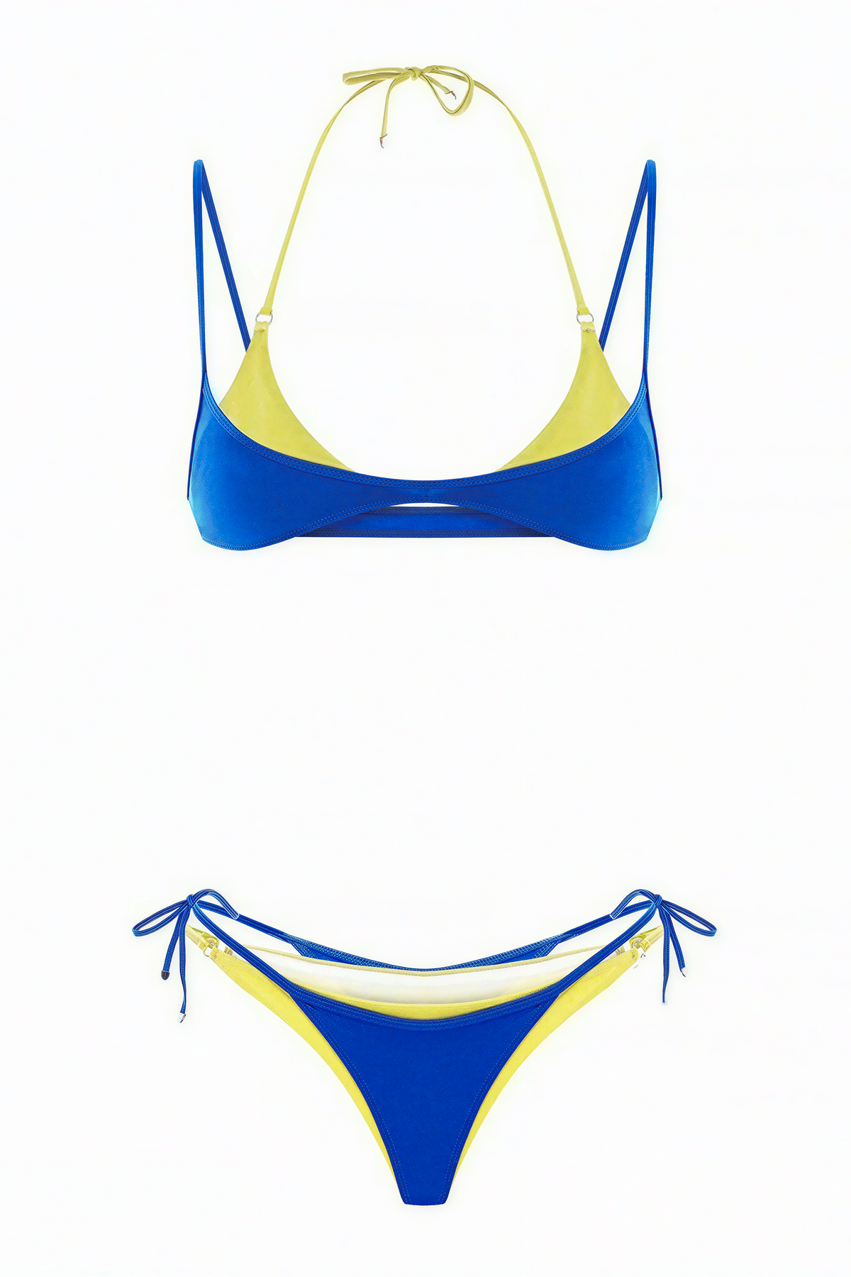 Two-Tone Halter Bikini Set
