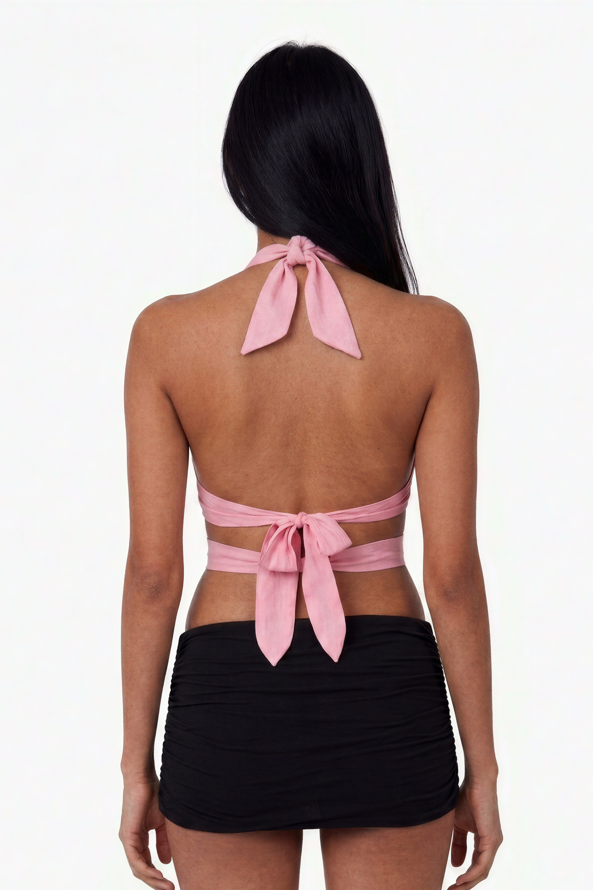 Pink Sequin Halter Waist Top