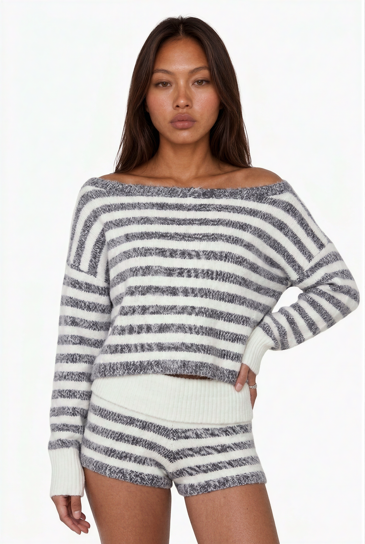 Cozy Striped Knit Matching Set