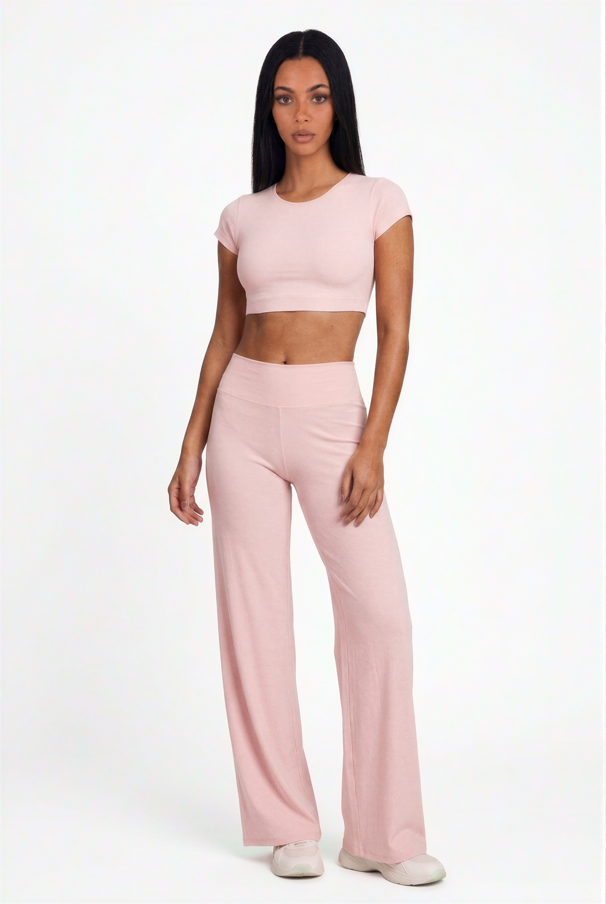 Open-Back Short-Sleeve Flare Set   BACK MISSING
