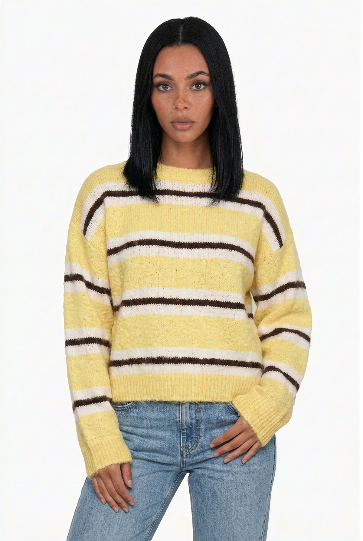 Relaxed Fit Pastel Striped Sweater