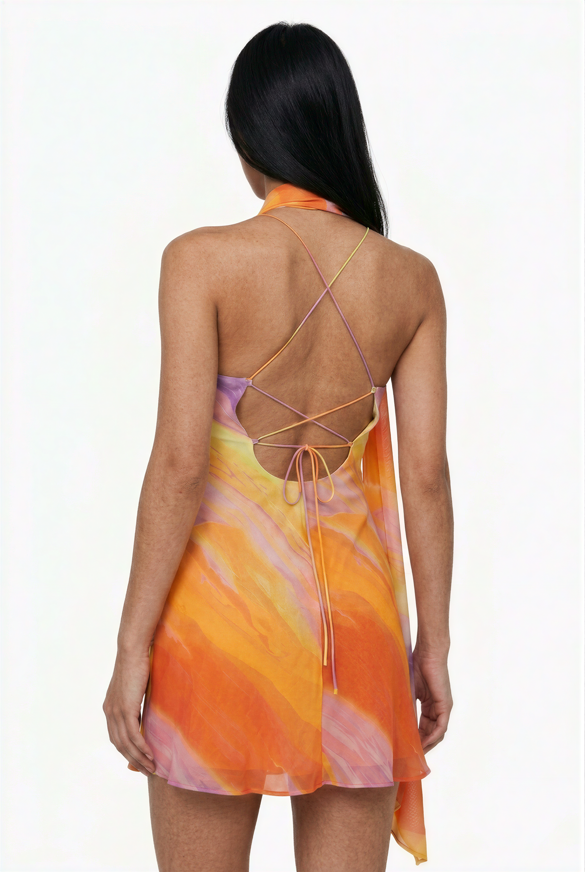 Orange & Purple Abstract Swirl Dress
