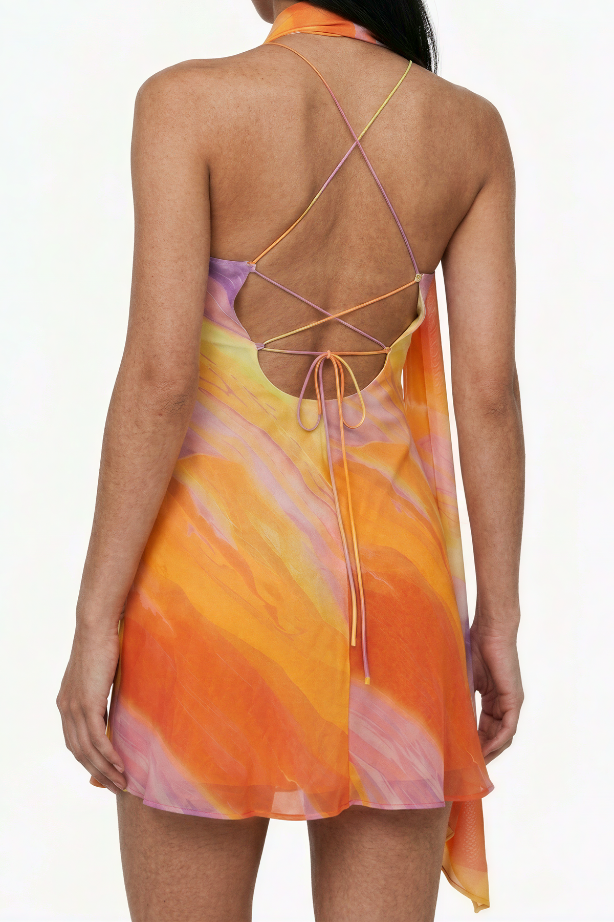Orange & Purple Abstract Swirl Dress