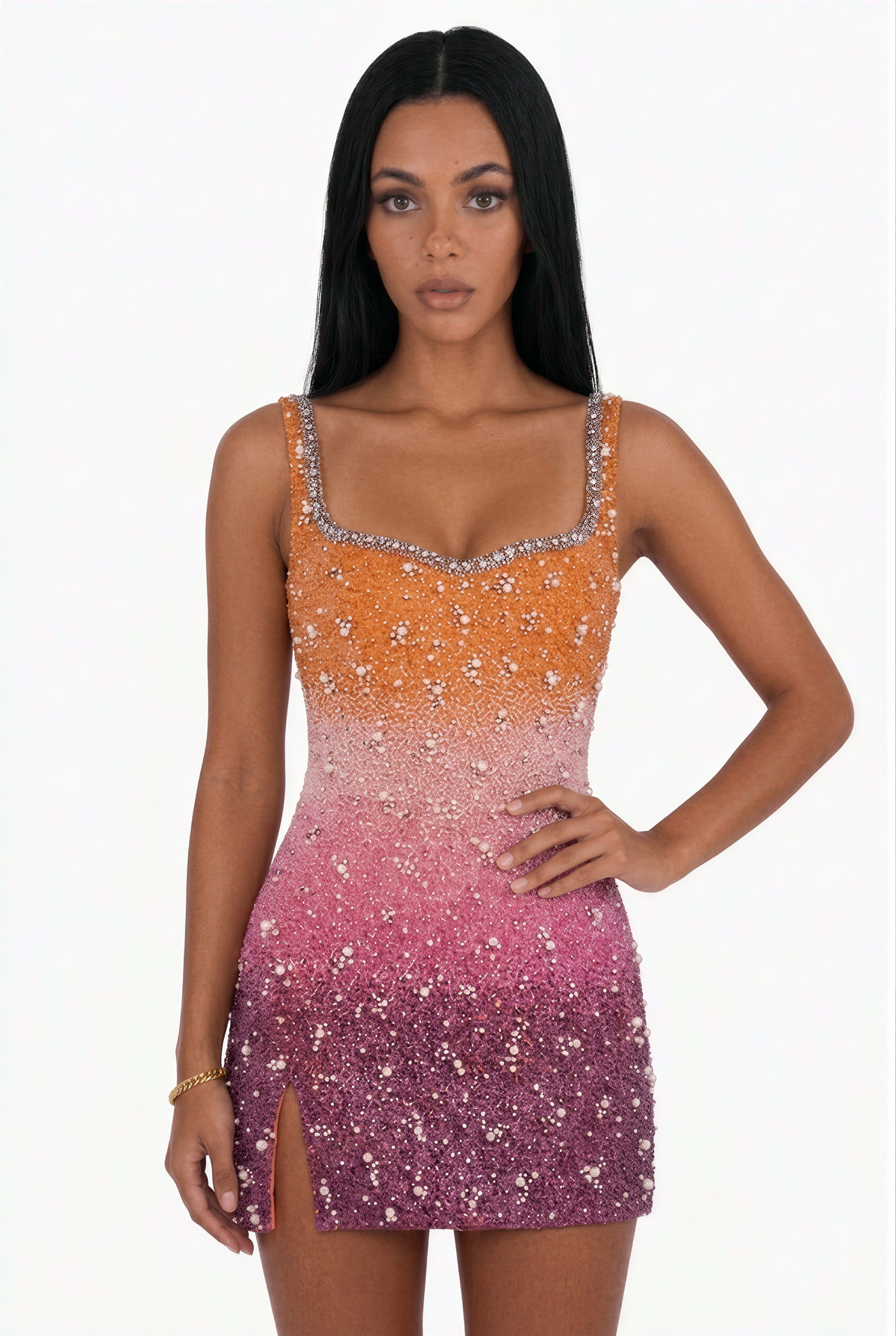 Pink Ombre Sequin Mini Dress    BACK MISSING