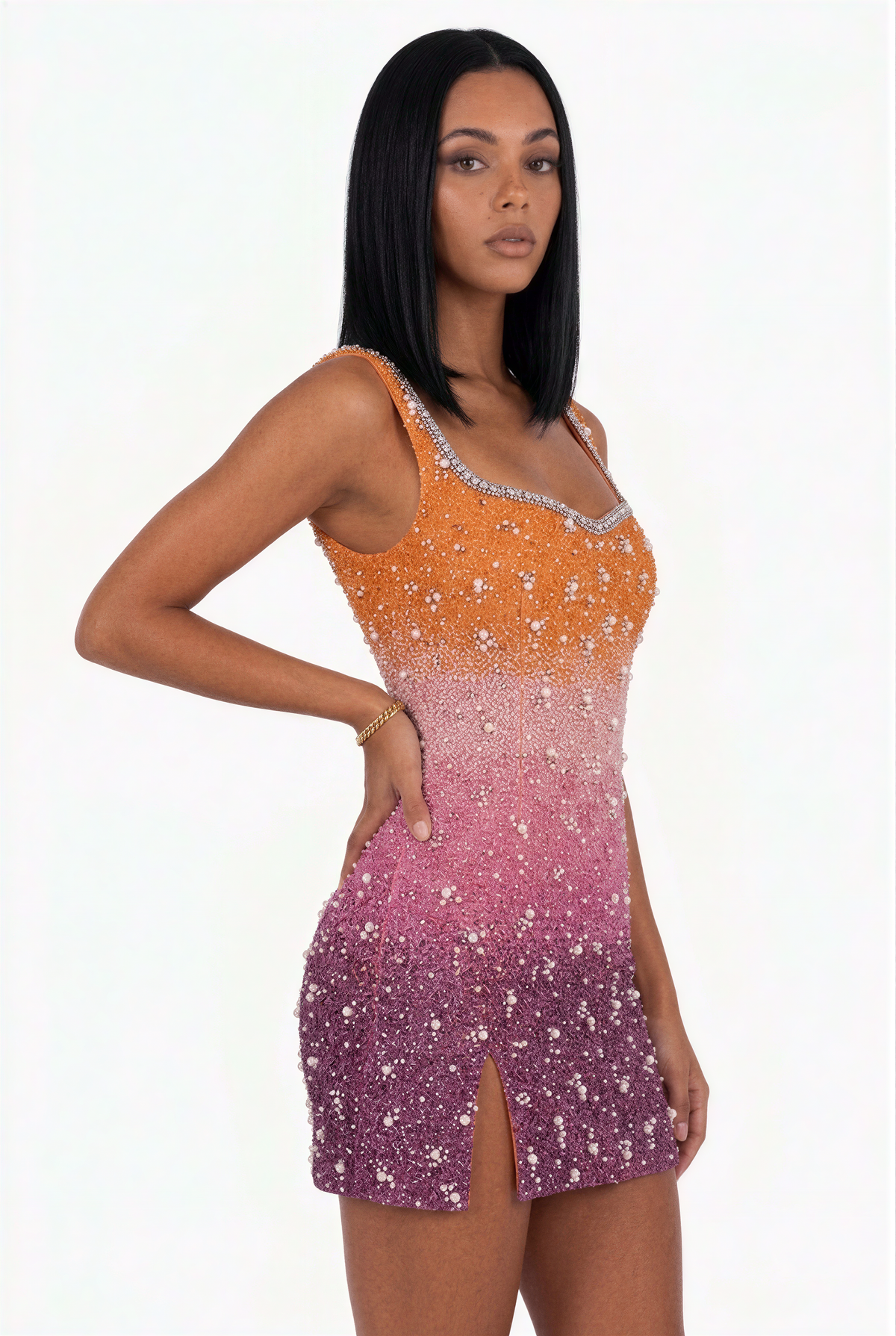 Pink Ombre Sequin Mini Dress    BACK MISSING