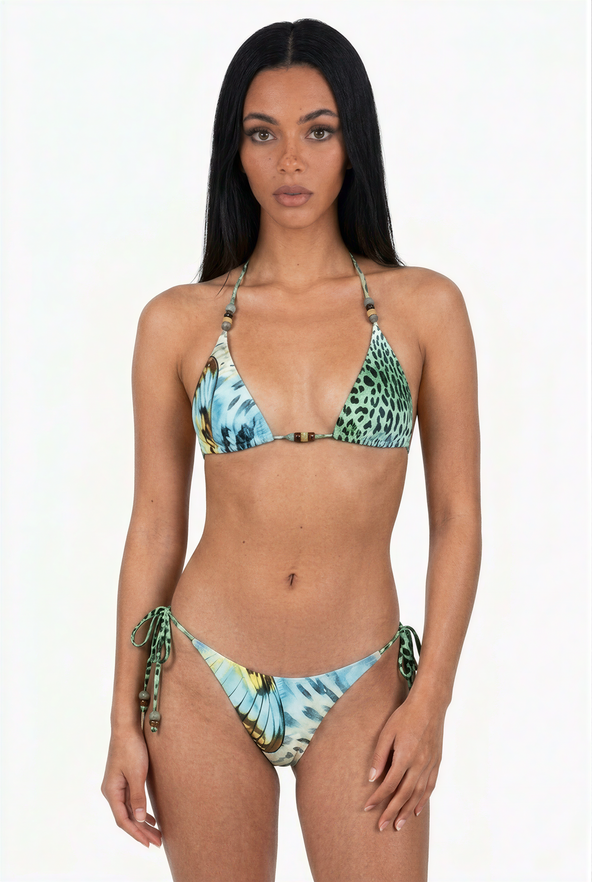 Exotic Island Beaded Triangle Bikini