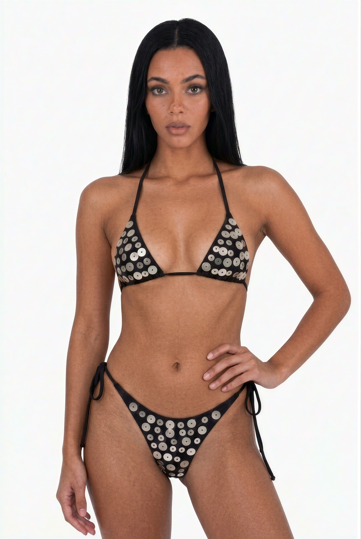 Mother-of-Pearl Disc String Bikini