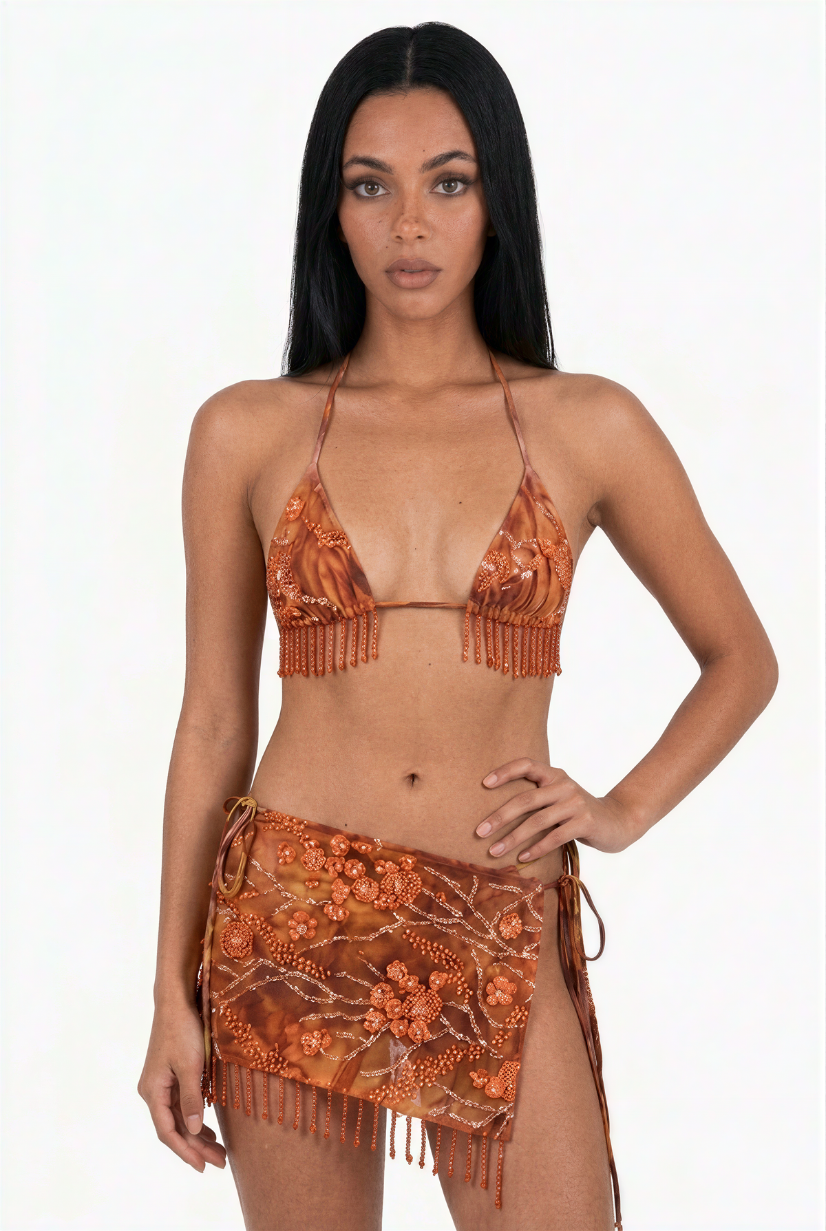 Sunset Ember Beaded Swim 3-Piece Set doesn't fit in the back, I'll use the one from China