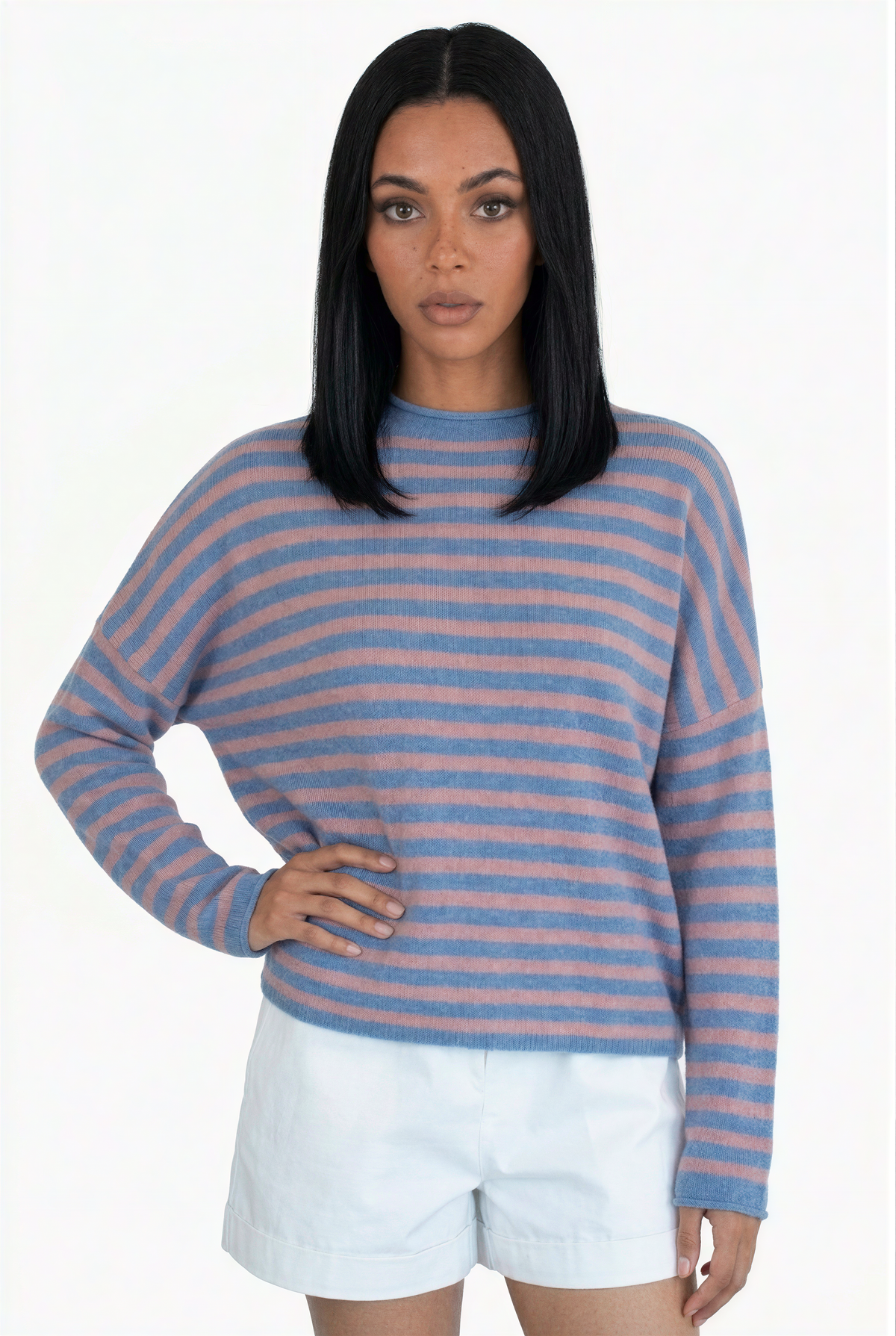 Cozy Striped Crewneck Pullover Sweater