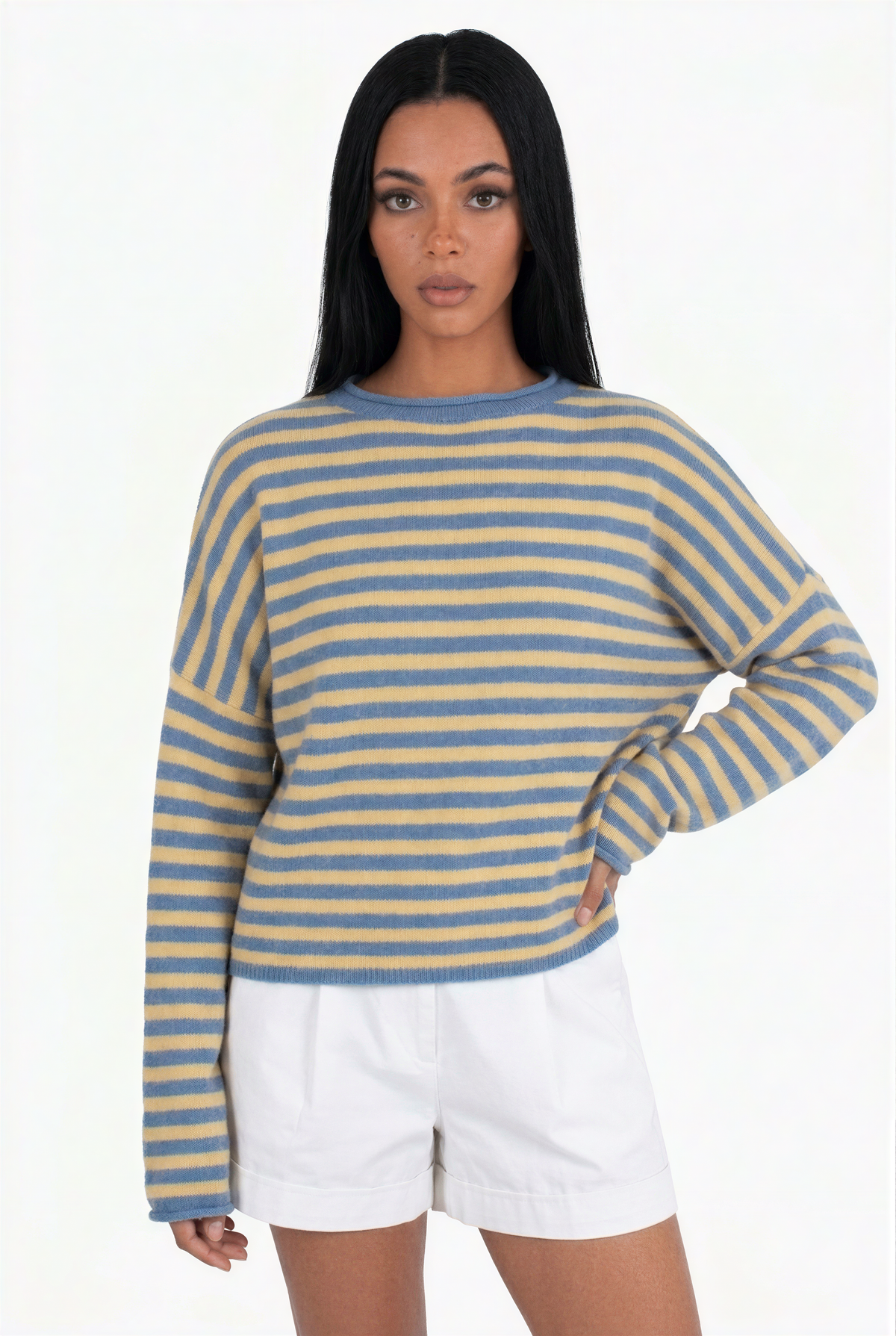 Cozy Striped Crewneck Pullover Sweater