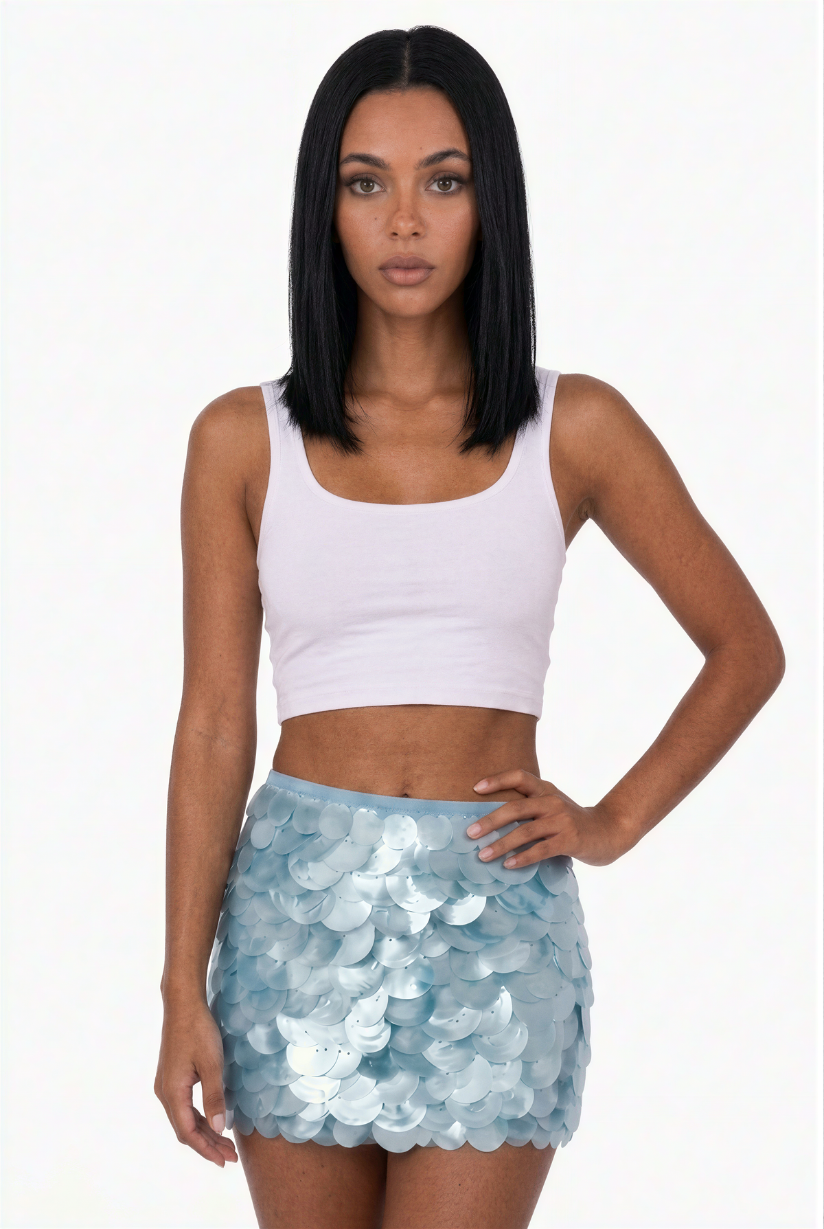 Mermaid Scale Shimmer Mini Skirt