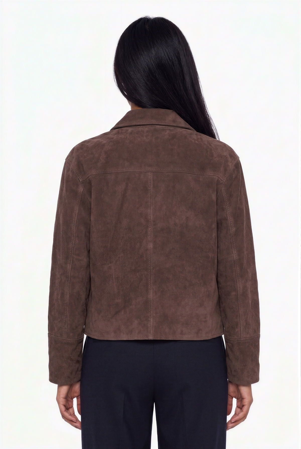 Brown Suede Zip-Up Jacket