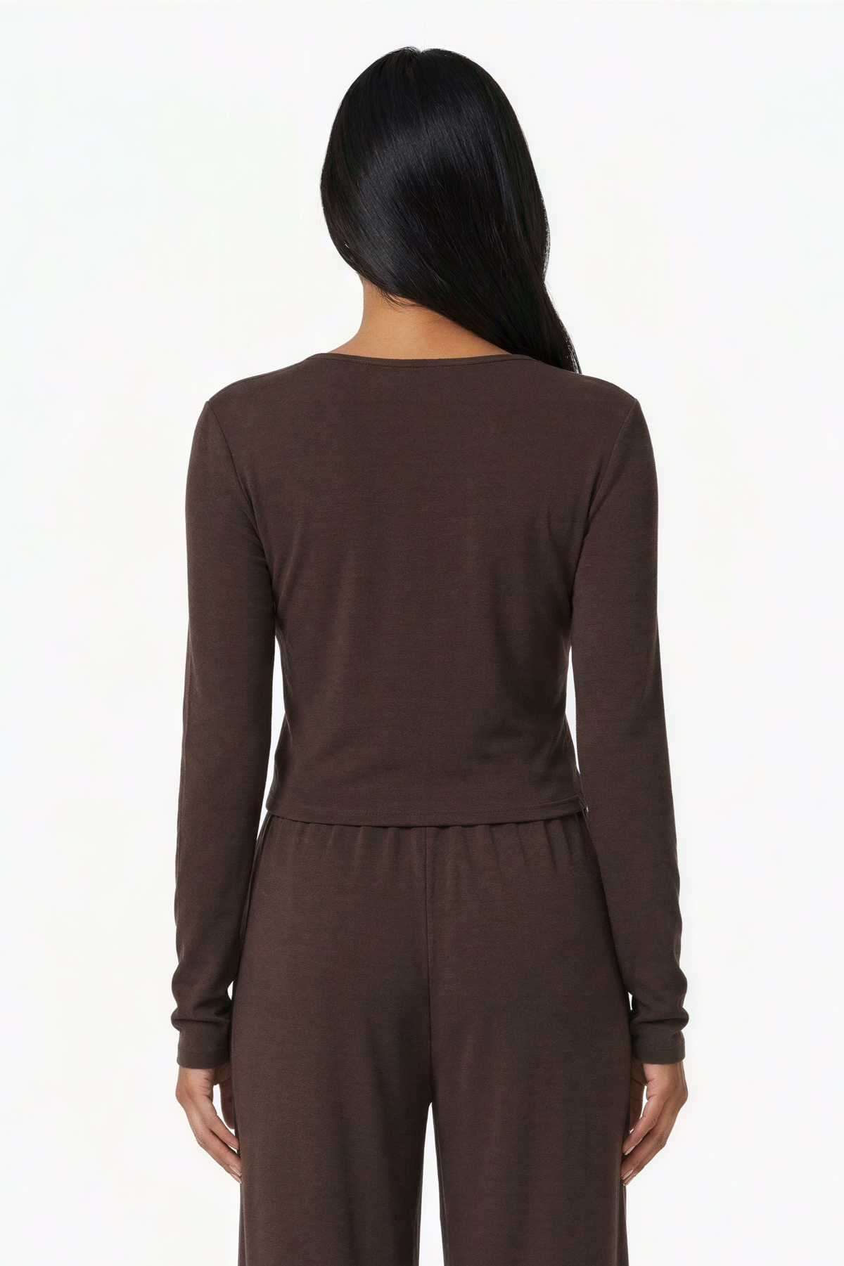 Conjunto de cárdigan con botones y pantalón de chándal de pernera ancha