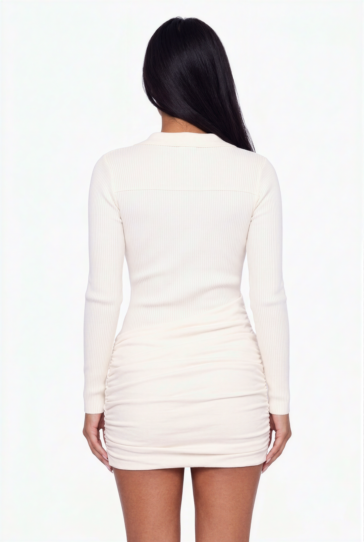 Ribbed Button-Up Mini Dress