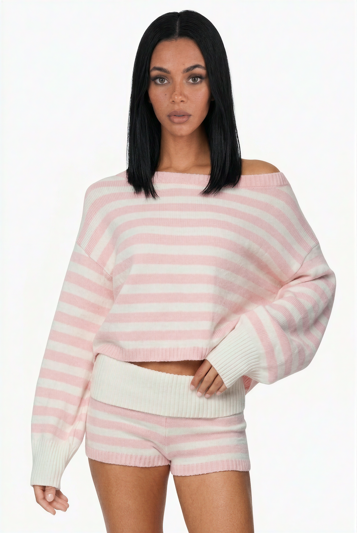 Cozy Striped Knit Matching Set