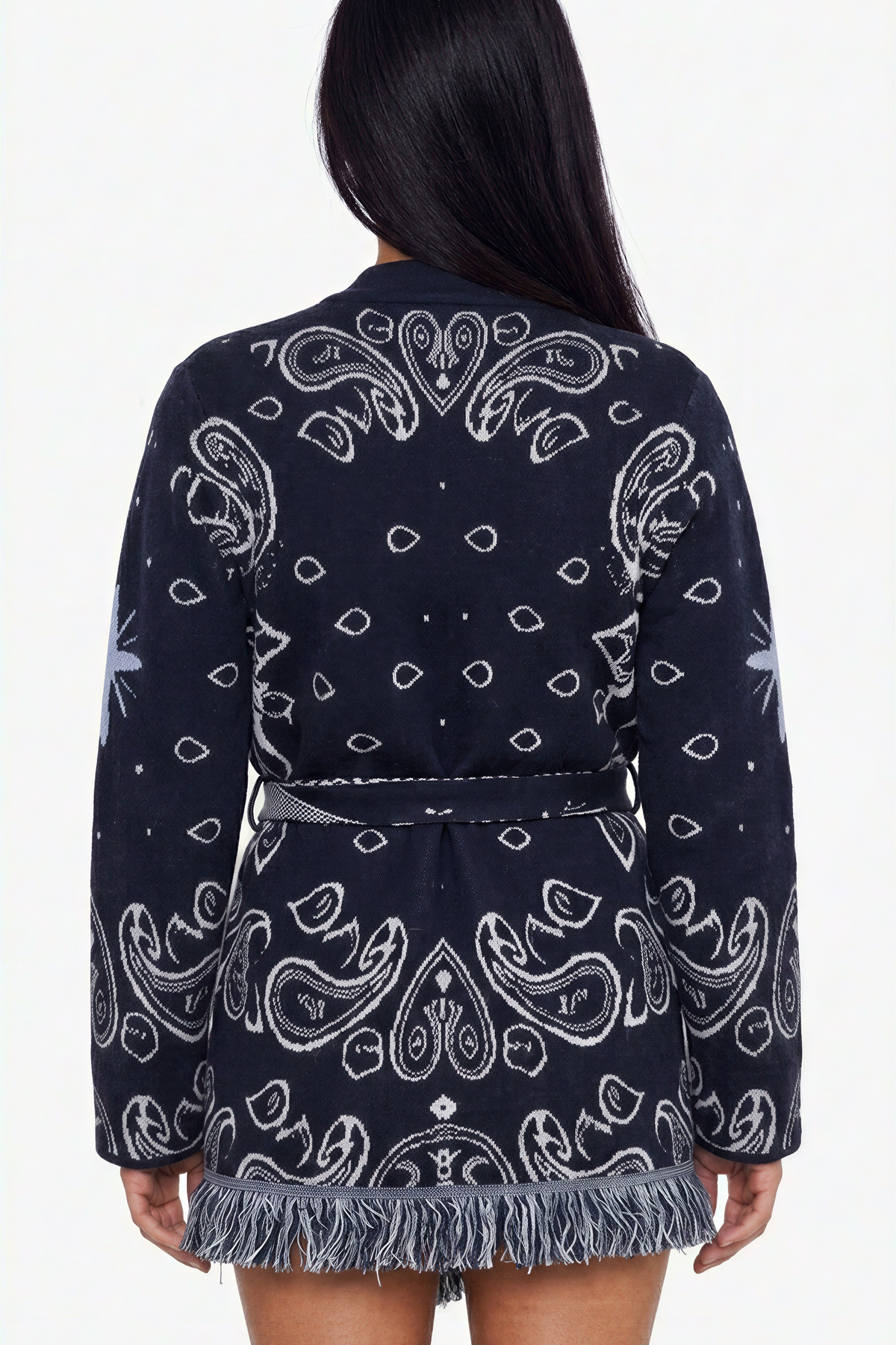 Western Graphic Tie-Waist Cardigan
