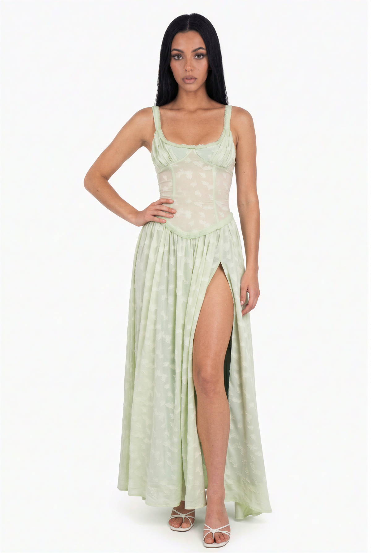 Mint Green Corset Maxi Dress