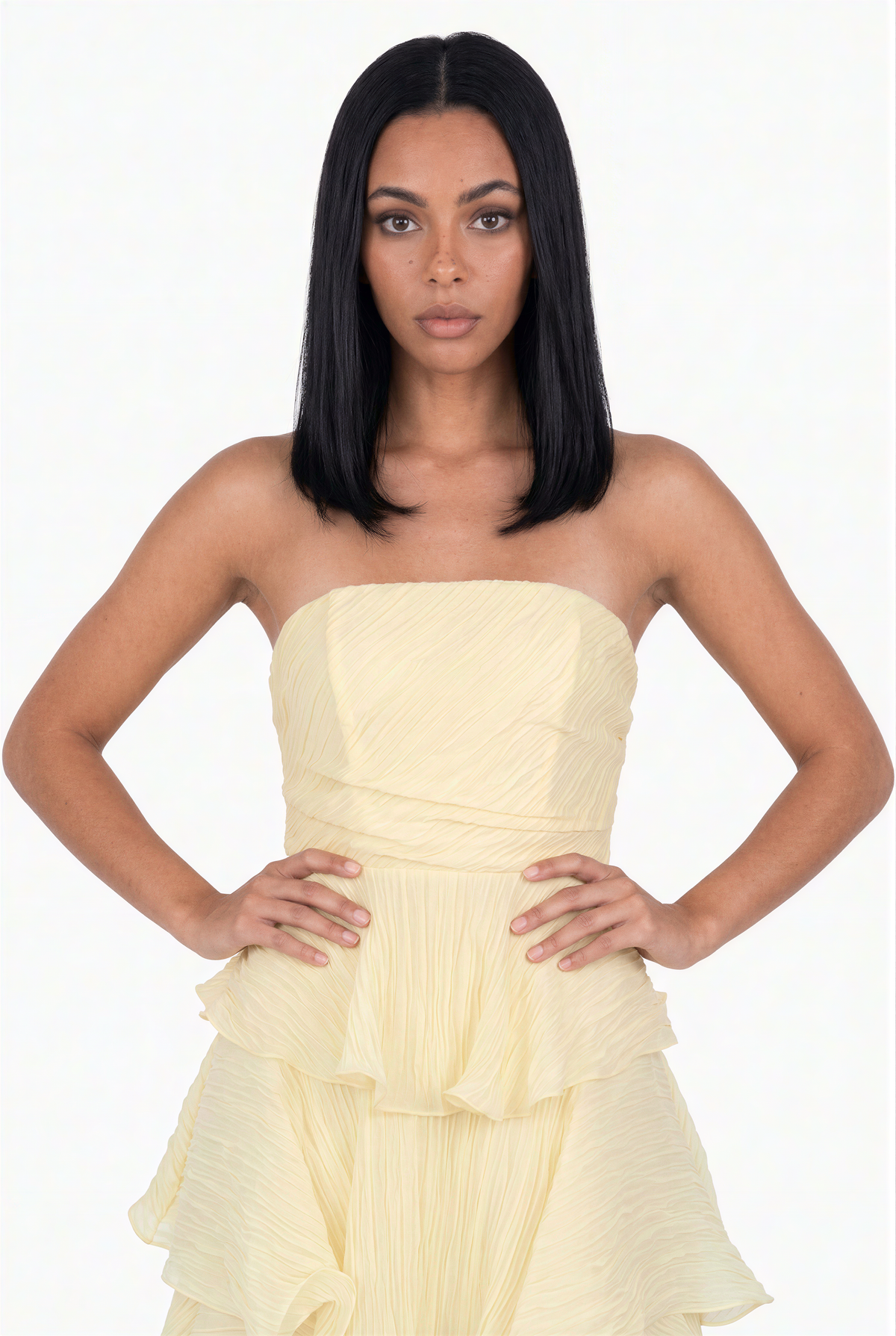 Elegant Strapless Tiered Dress
